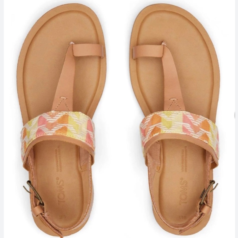 Toms Womens Bree Sling Back Leather Sandals